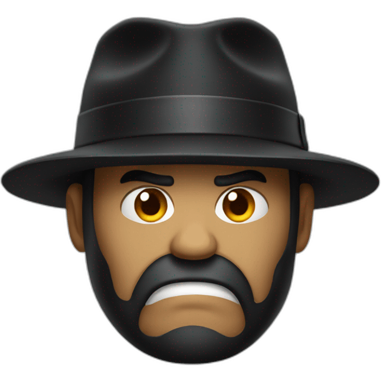 black hat angry emoji