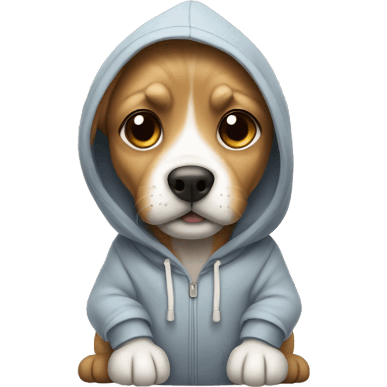 Cute dog wearing hoodie emoji