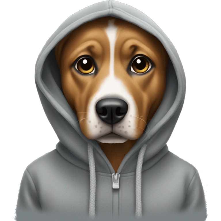 Dog wearing hoodie emoji