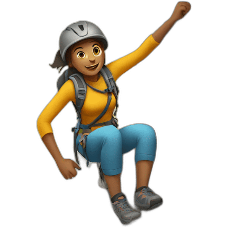 Women climbing mountains emoji