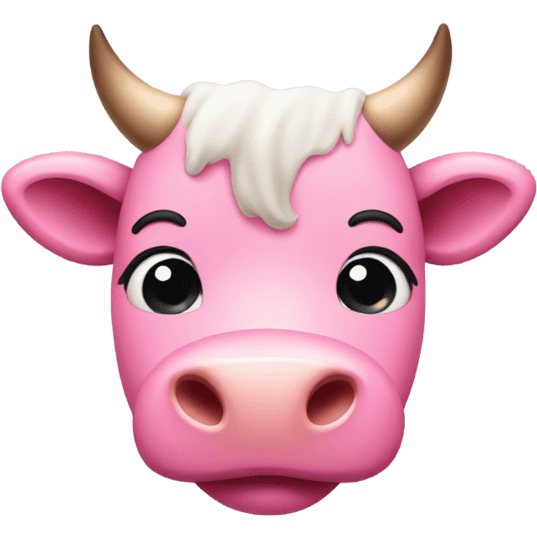 A pink cow coquette emoji