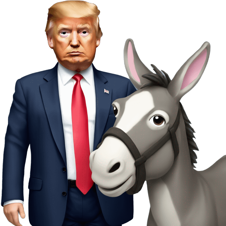 Trump with donkey emoji