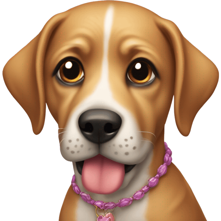 Perro con moño coquette emoji