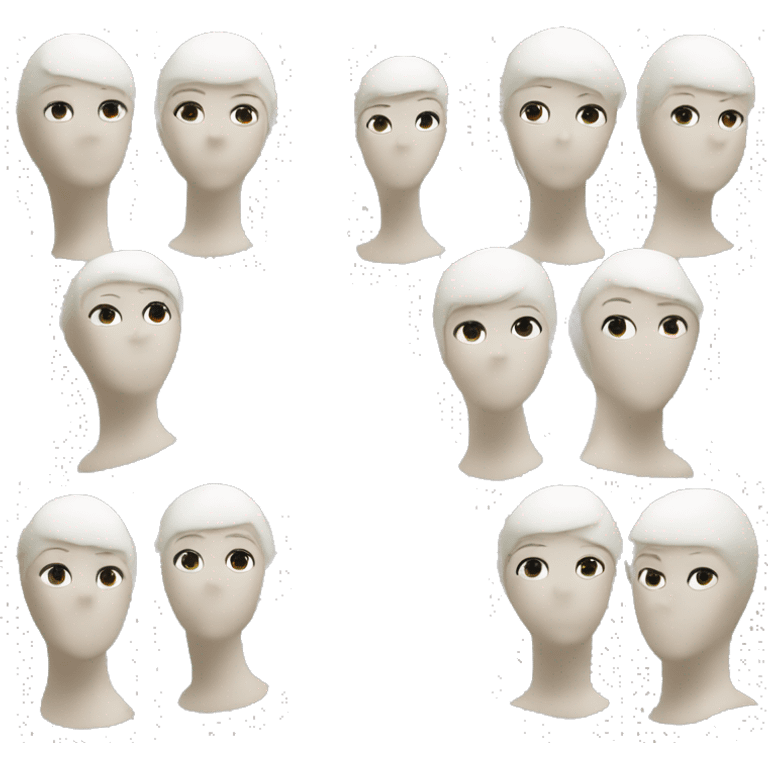 20 white mannequins in formation triangle formation emoji