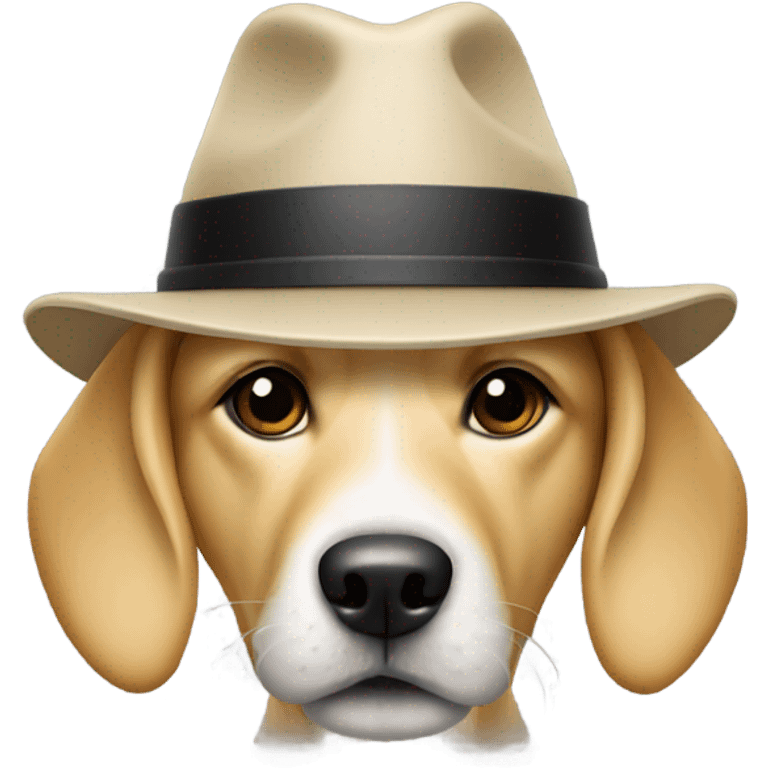 Blond dog wearing a hat emoji