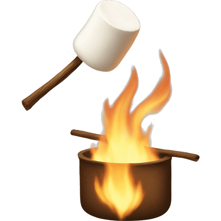 Marshmallow roasting emoji