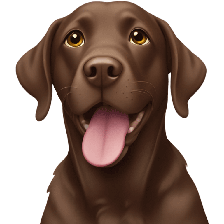 Chocolate lab running to the rainbow bridge emoji