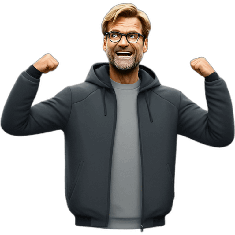 Jurgen Klopp shoulder shrug with hands up emoji