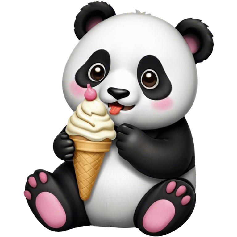 Panda eating ice cream emoji