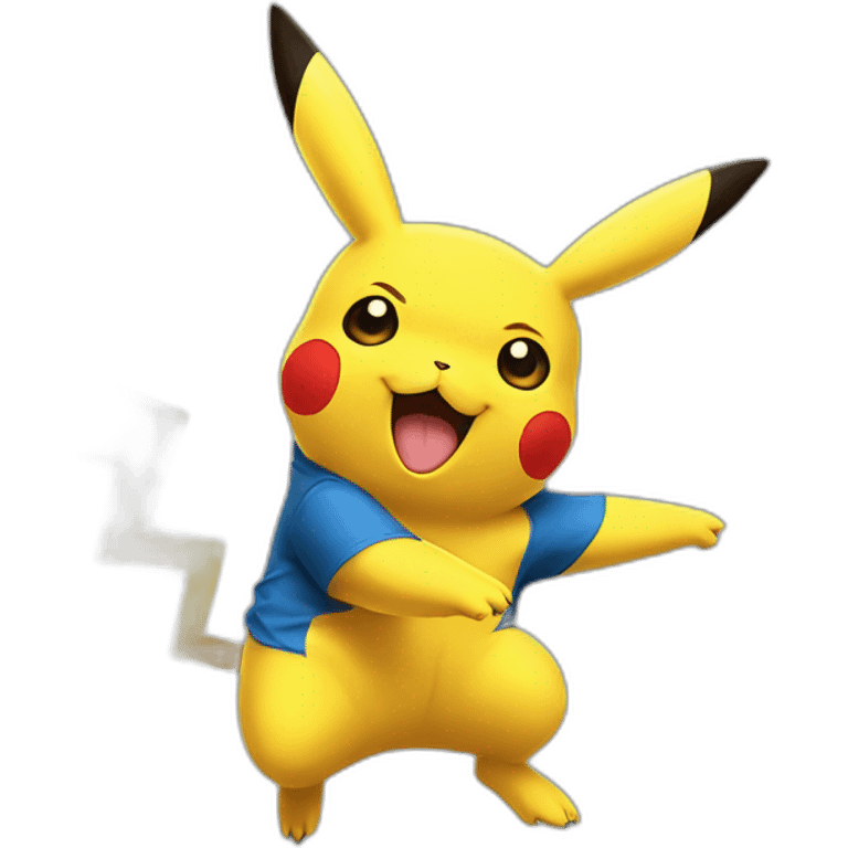 Pikachu jouant au foot emoji