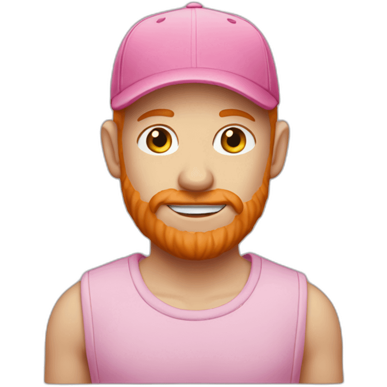 ginger man in pink cap emoji