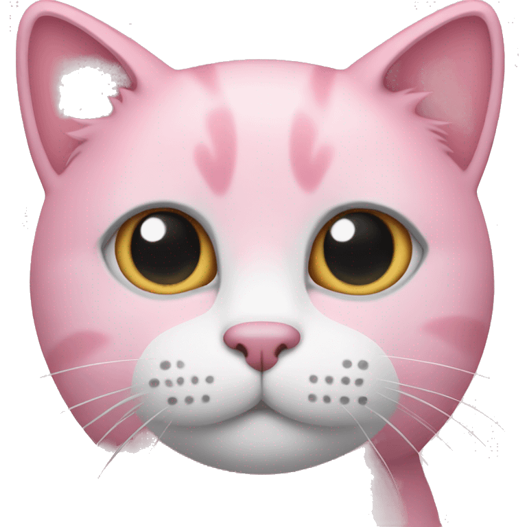 Pink cat with gray eyes emoji