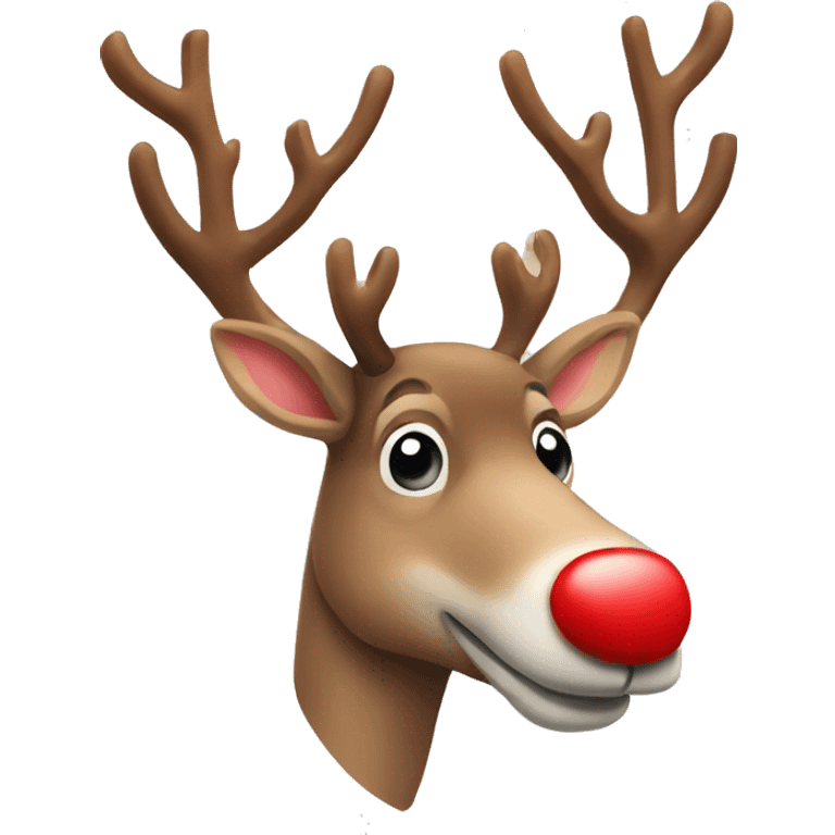 reindeer with red nose emoji