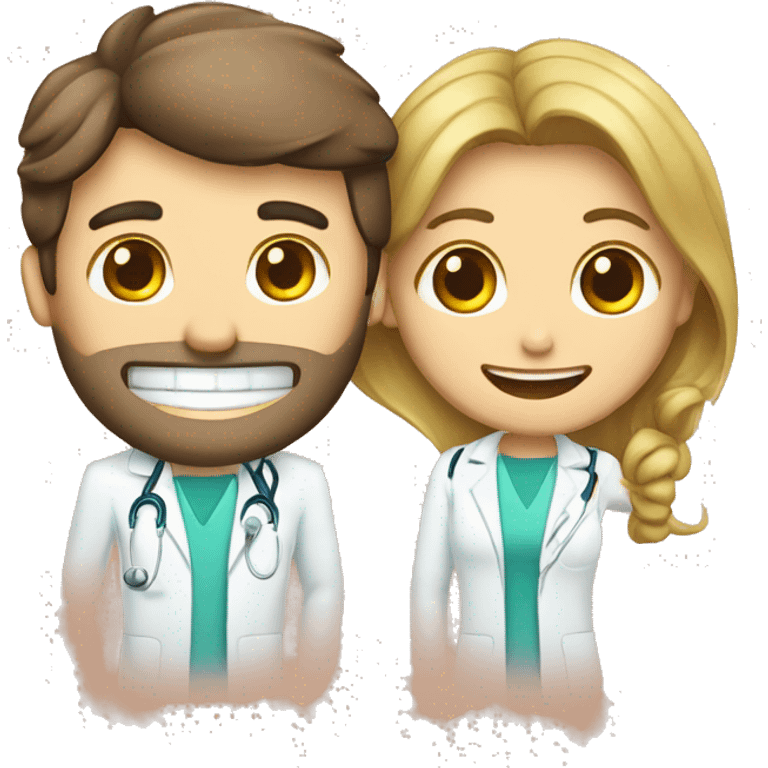 dentista hombre y dentista mujer emoji