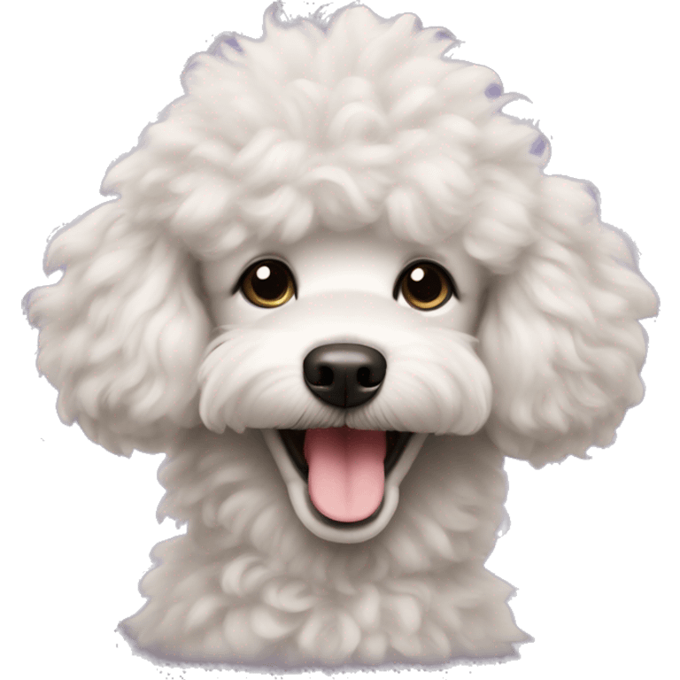 fluffy poodle smiling emoji