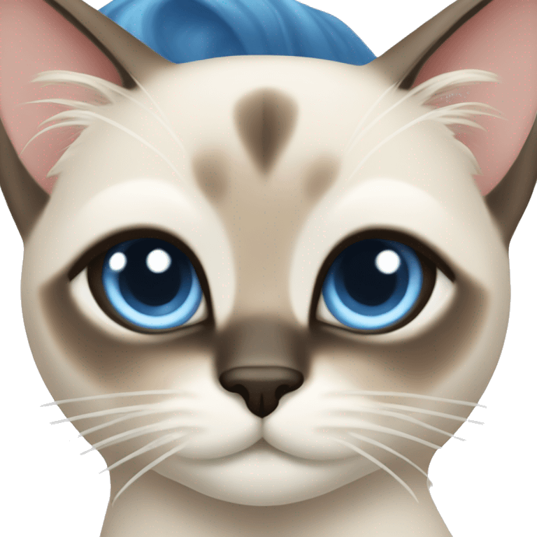 Siamese cat with blue eyes grooming  emoji