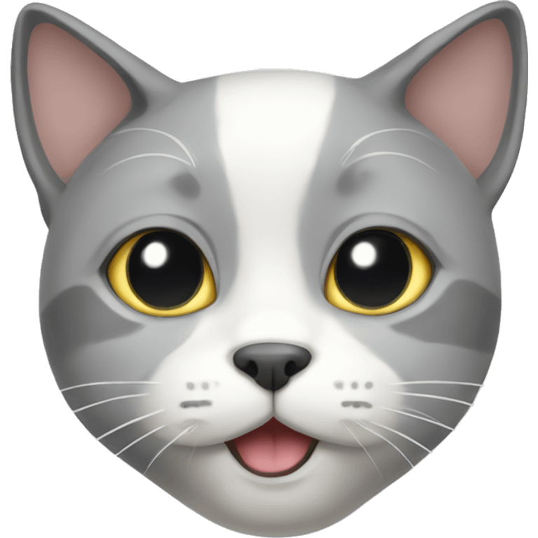 grey white cat emoji