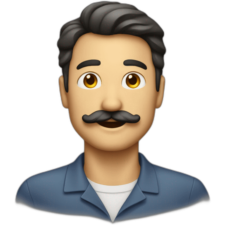 hombre con bigote feliz emoji