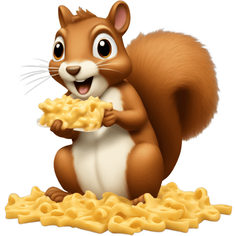 Squirrel eating mac and cheese emoji