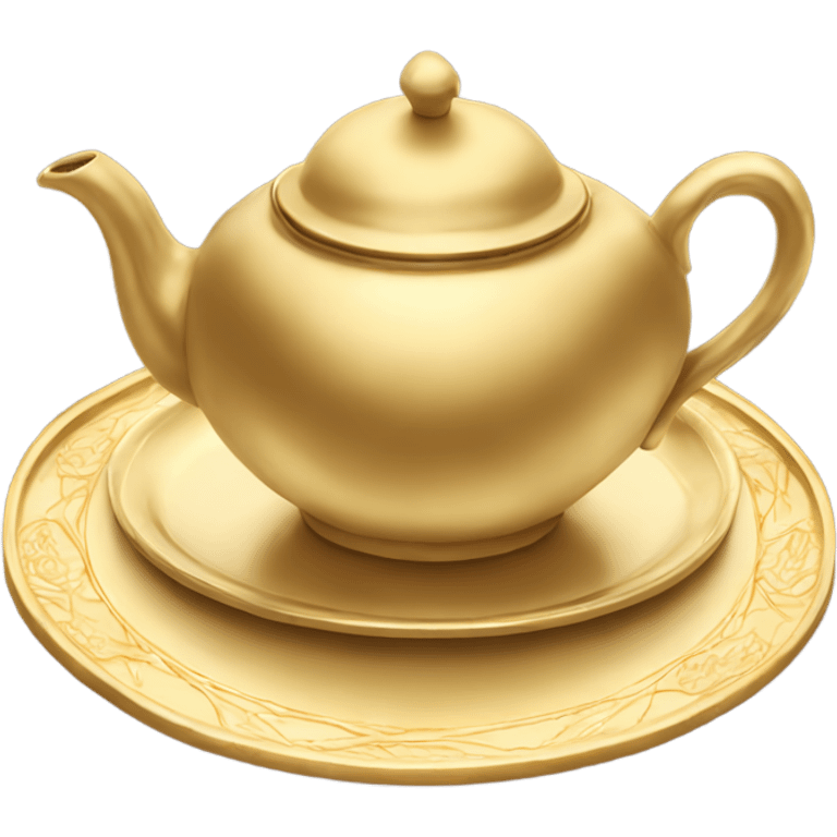 Golden tea tray emoji