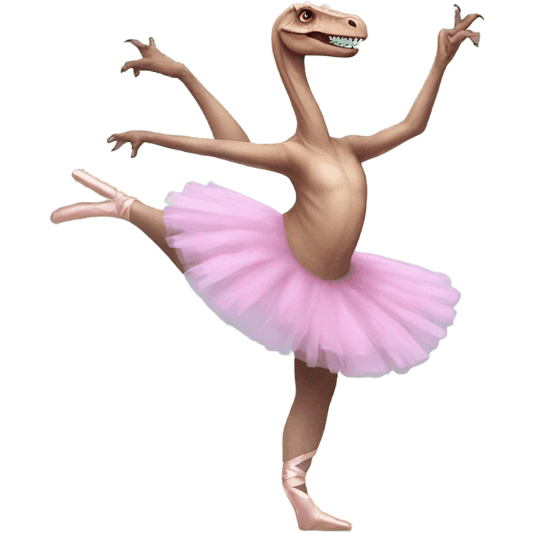 dinosaur doing ballet in pointe shoes emoji