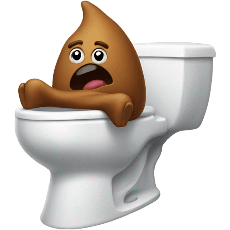 Poo with legs running away from toilet emoji