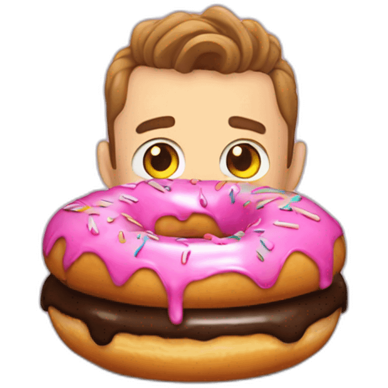 Squeezie qui mange un donut  emoji