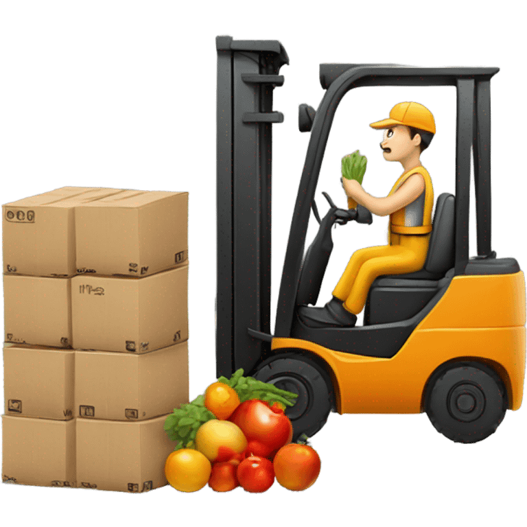 Forklift carry produce emoji