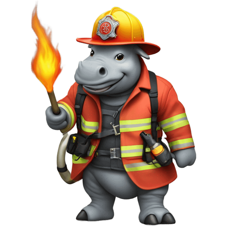 Rhinoceros firefighter emoji