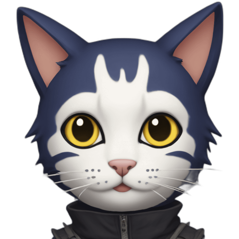 Sasuke dressed as a cat emoji