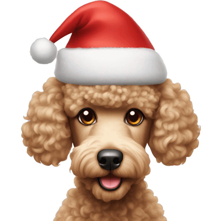 Poodle in Santa hat emoji