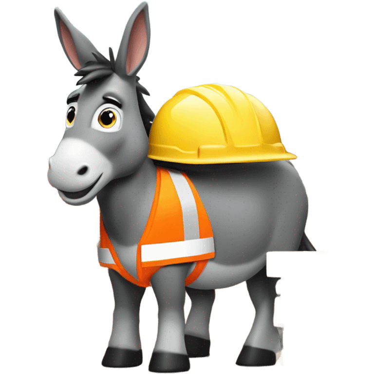 Donkey in construction  emoji