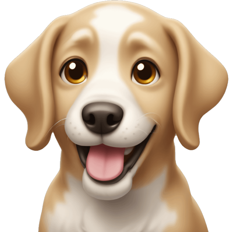 A cute dog smiling  emoji