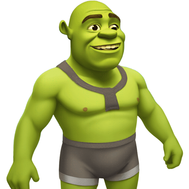 Shrek in a speedo emoji