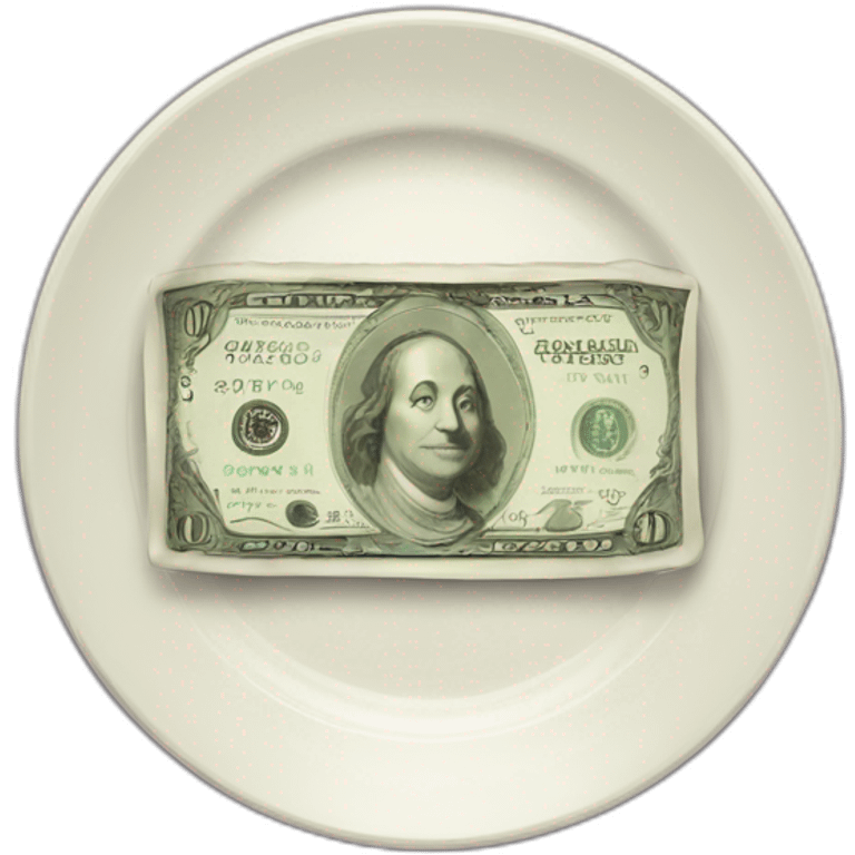 cute plate dollar symbol emoji