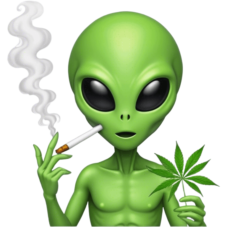 Alien with weed emoji