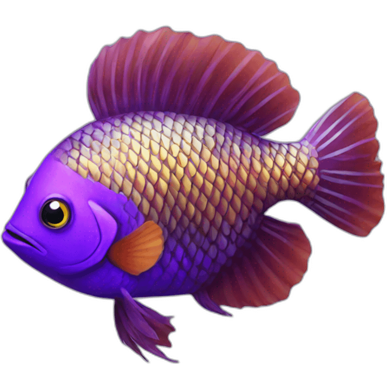 Purple peacock fish emoji