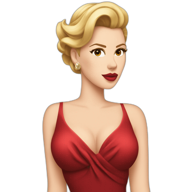 Scarlett Johansson in a cocktail dress emoji