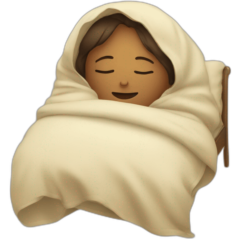 sleeping with blanket over head emoji