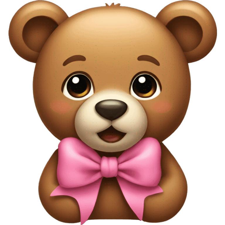 cute bear with a bow emoji