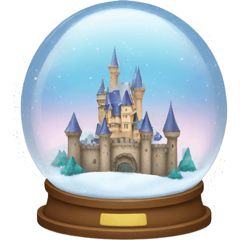 Sparkly snow globe with a castle emoji