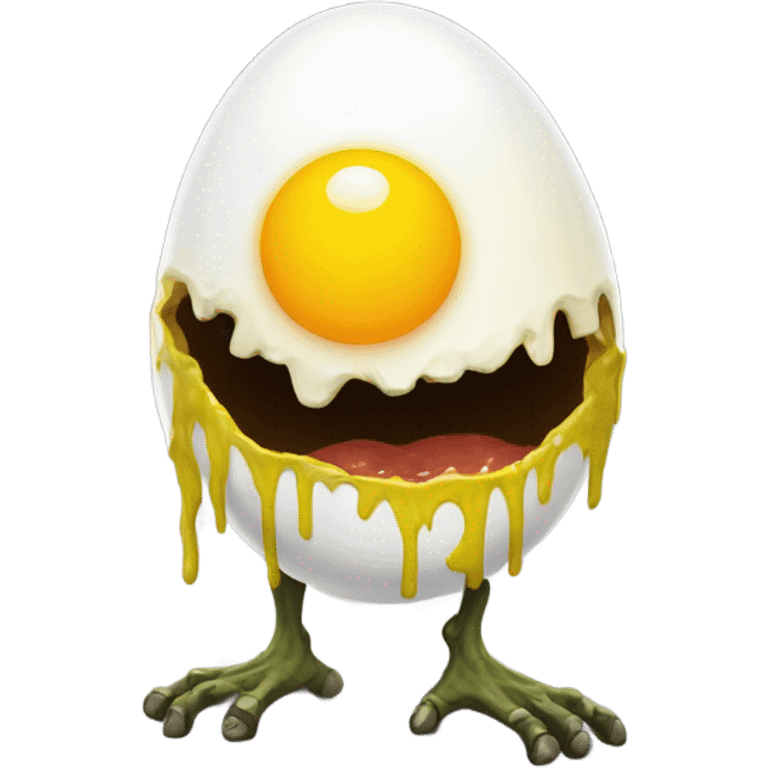 A sunny side up egg zombie emoji