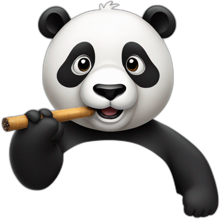 Un panda qui fume la pipe emoji