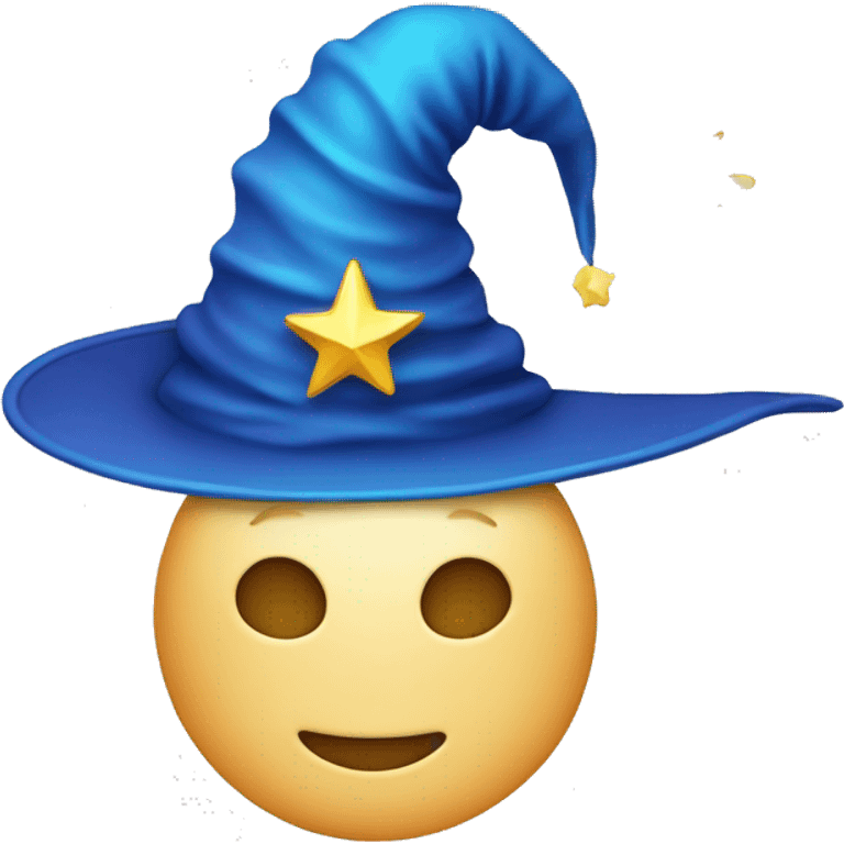 blue wizard hat with star and moon emoji