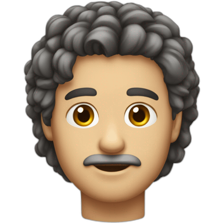 Menino pardo de cabelo cacheado emoji