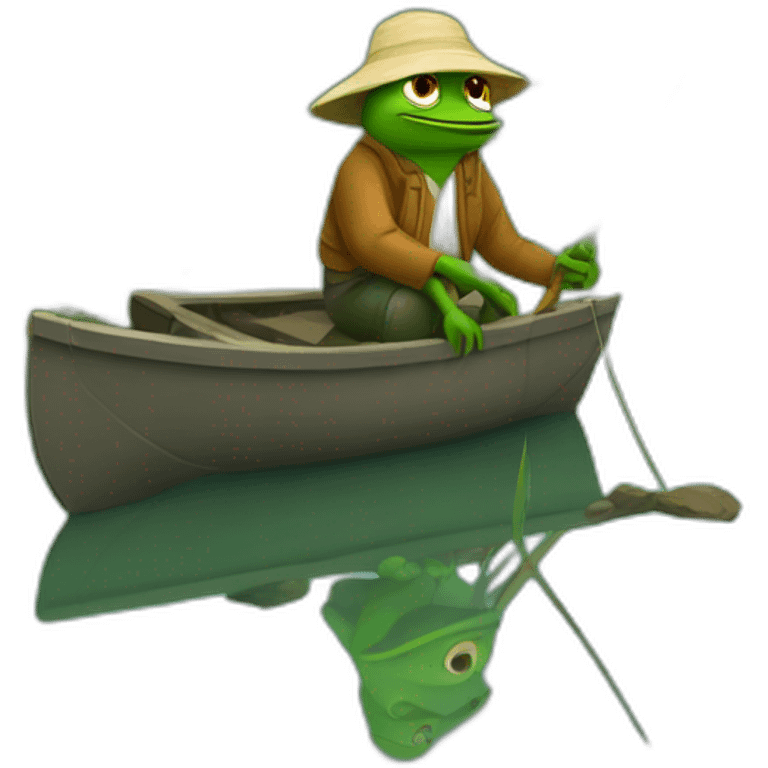 pepe fisherman around a pond emoji