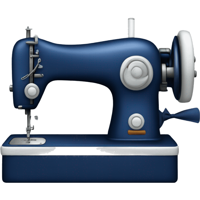 Navy blue Sewing machine with a white bow emoji