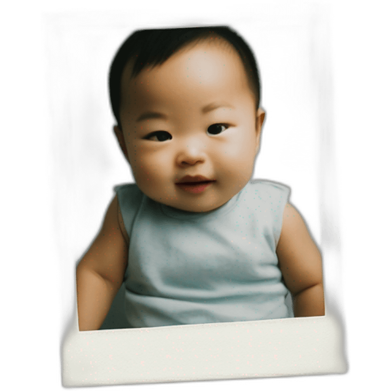 Polaroid frame asian baby emoji