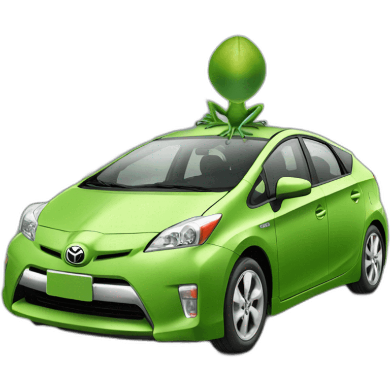 frog driving a toyota prius emoji