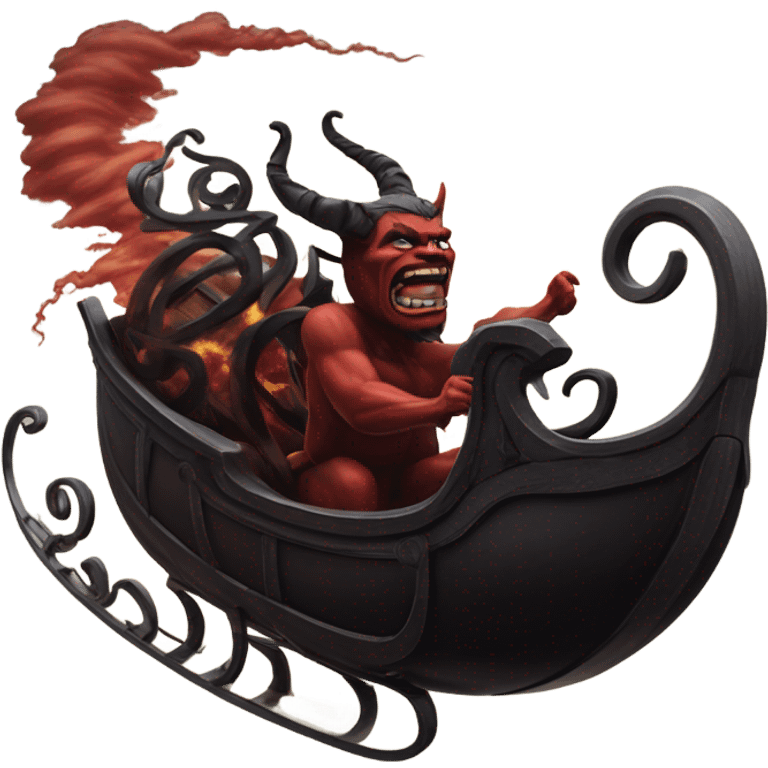 Satan’s sleigh on top of a tornado  emoji